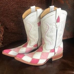SEBASTIAN'S Patch Work Leather Cowboy Short Boots